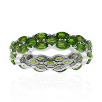 Anello in argento con Diopside Russo