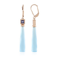 Orecchini in argento con Calcedonio Blu (KM by Juwelo)