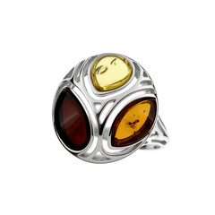 Anello in argento con Ambra Baltica