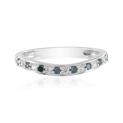 Anello in argento con Diamante Blu I3