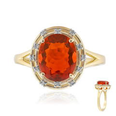Anello in oro con Opale di Fuoco Messicano AAA