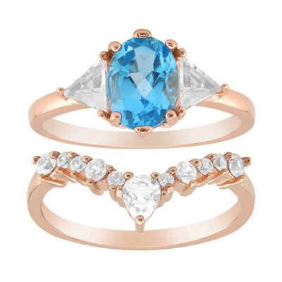 Anello in argento con Topazio Blu Svizzero