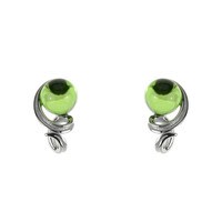 Orecchini in argento con Ambra Verde Colombiana