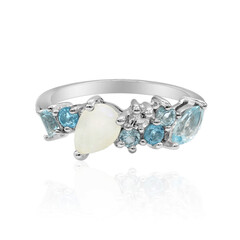 Anello in argento con Pietra di Luna Arcobaleno