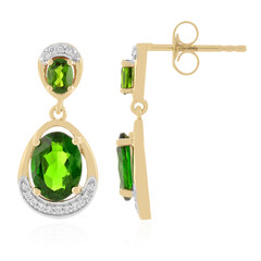 Orecchini in oro con Diopside Russo