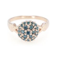 Anello placcato in oro con Diamante Fancy