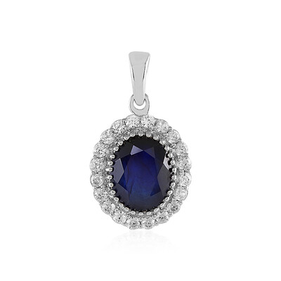 Ciondolo in argento con Zaffiro Blu del Madagascar