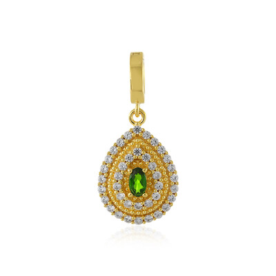 Ciondolo in argento con Diopside Russo