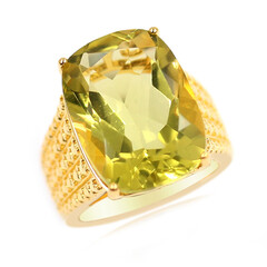 Anello in argento con Quarzo Ouro Verde
