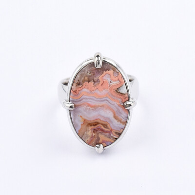 Anello in argento con Agata Lace