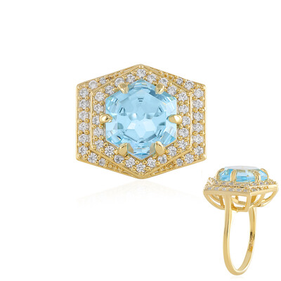 Anello in argento con Topazio Blu Cielo