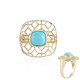 Anello in oro con Turchese Sleeping Beauty (Ornaments by de Melo)