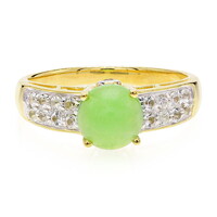 Anello placcato in oro con Crisoprasio Imperiale