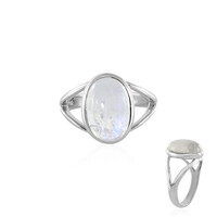 Anello in argento con Pietra di Luna Arcobaleno
