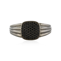 Anello da uomo in argento con Spinello Nero