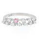 Anello placcato in platino con Zaffiro Padparadscha