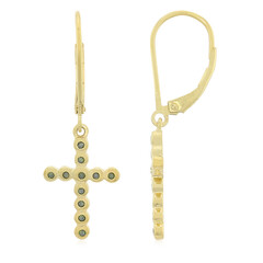 Orecchini placcati in oro con Diamante Fancy