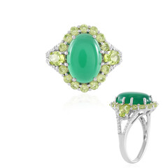 Anello in argento con Onice Verde