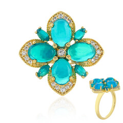 Anello in argento con Opale Blu dell'Etiopia