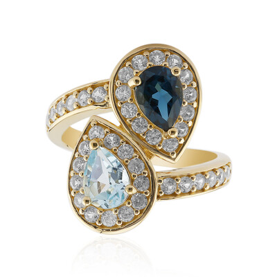 Anello in argento con Topazio Blu Cielo