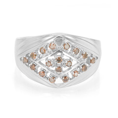 Anello da uomo placcato in platino con Diamante Fancy