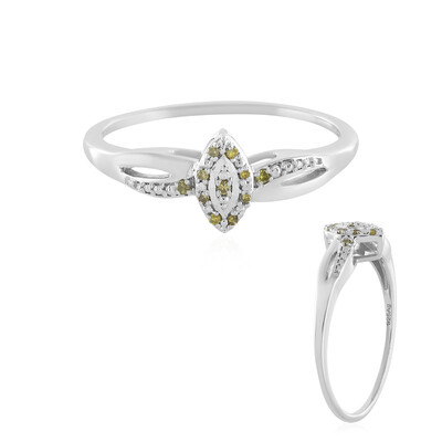 Anello in argento con Diamante Giallo SI1