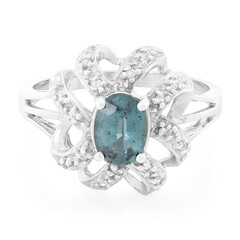 Anello in argento con Cianite Peacock