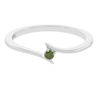 Anello in argento con Diamante Verde I3