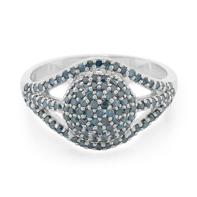 Anello placcato in platino con Diamante Fancy