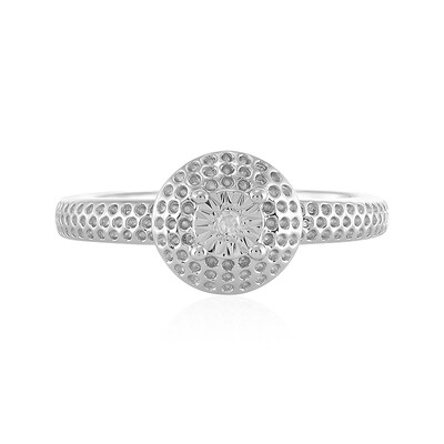 Anello in argento con Diamante I4 (J)
