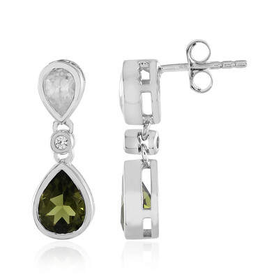 Orecchini in argento con Moldavite
