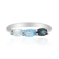 Anello in argento con Topazio Blu Londra
