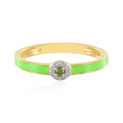 Anello in argento con Diamante Verde I4