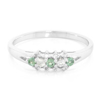 Anello in argento con Alessandrite Brasiliana e Zaffiro Bianco