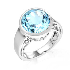 Anello in argento con Topazio Blu Cielo