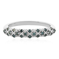 Anello in argento con Diamante Blu I3