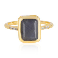 Anello in argento con Zaffiro Color Antracite