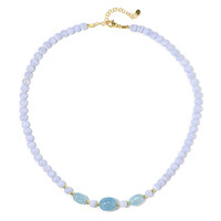 Collana in argento con Agata Blu Lace (Riya)