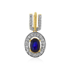 Ciondolo in argento con Zaffiro Blu del Madagascar