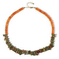 Collana in argento con Unakite (Riya)