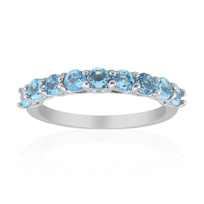 Anello in argento con Topazio Blu Svizzero