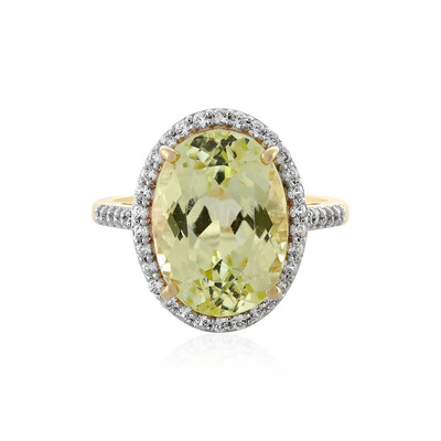 Anello in oro con Kunzite Canarino