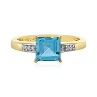 Anello in argento con Topazio Blu Svizzero