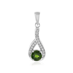 Ciondolo in argento con Diopside Russo