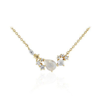 Collana in argento con Pietra di Luna Arcobaleno