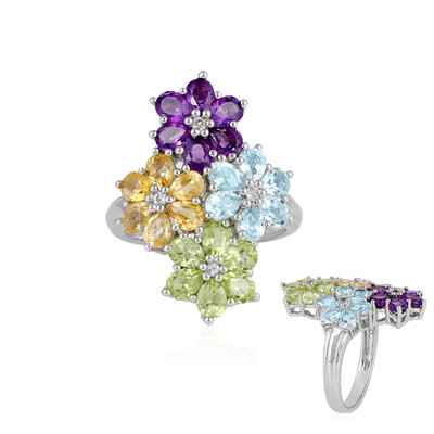 Anello in argento con Ametista Zambiana