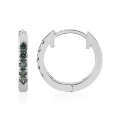 Orecchini in argento con Diamante Blu I2