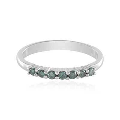Anello in argento con Diamante Blu I2