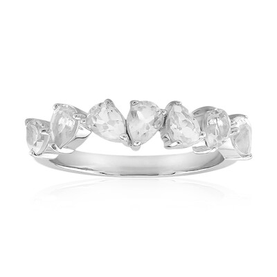 Anello in argento con Topazio Bianco