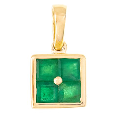 Ciondolo in oro con Smeraldo Brasiliano
